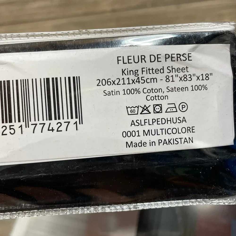 Anne de Solene Paris Fleur de Perse King Flat Sheet & King Fitted Sheet NEW $516